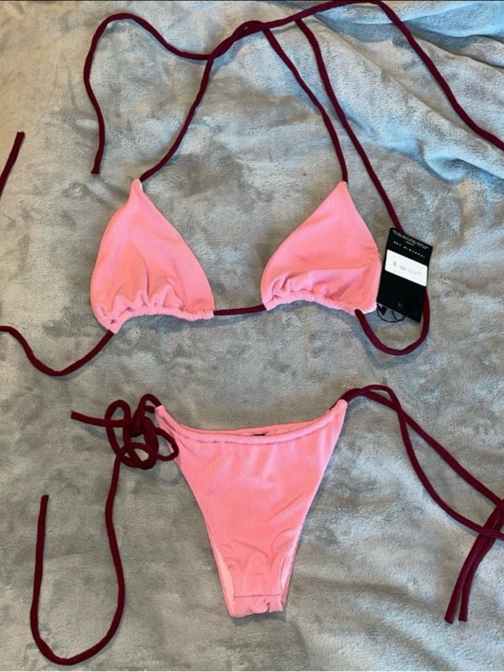 Women's Pink Two-Piece Tie-Side Bikini